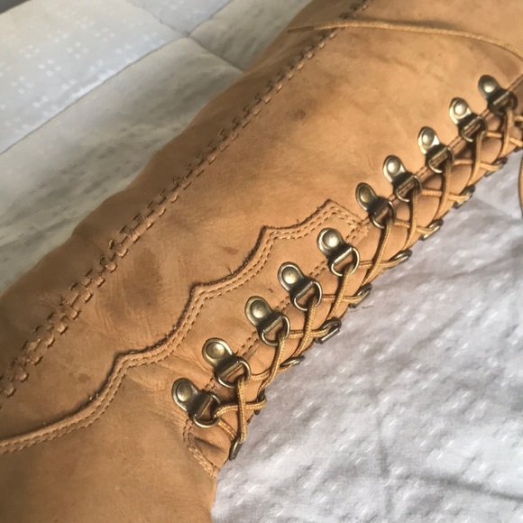 Vintage 70s Zodiac Bohemian Lace Up Boots - Picture 5 of 7